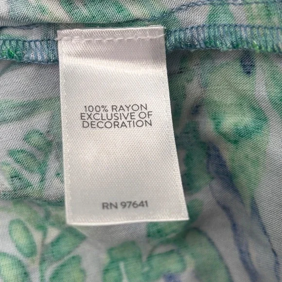 J.Jill Womens Medium Petite MP Tropical Leaf Print Rayon Drawstring‎ Shorts - Picture 8 of 16